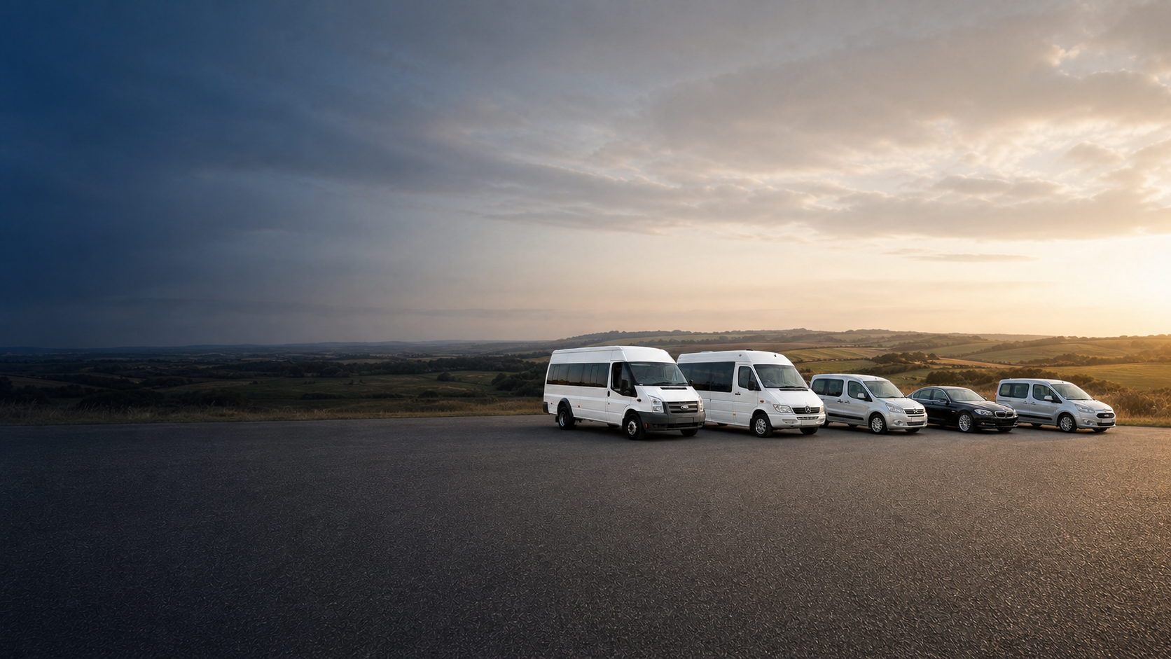 Paragon Travel fleet of minibuses, MPV, executive saloon and accessible passenger vehicle
